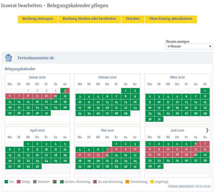 Der Belegungskalender ist eine der wichtigsten Orientierungspunkte für mögliche Interessenten und sollte regelmäßig aktualisiert werden.