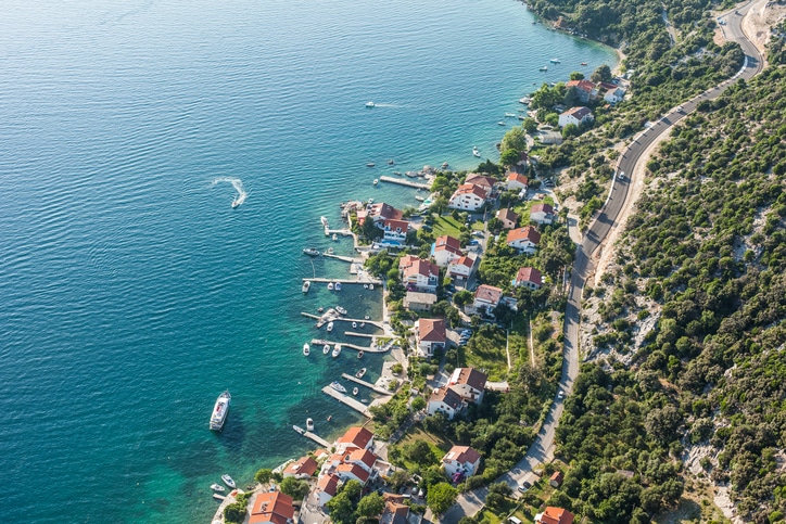 aerial view Rab island In Croatia in Europe