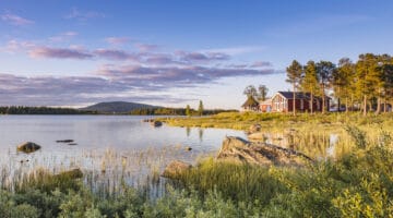 Sunset on the lake in Northern Sweden.