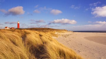 Lighthouse on Texel island in The Netherlands in morning light