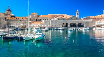 Croatia Dubrovnik waterfront view.