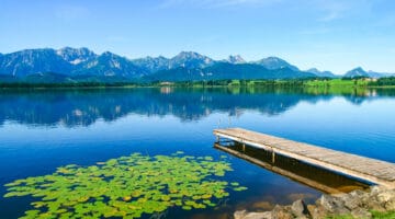 Hopfensee in summer, Ostallgäu, Allgäuer Alps, Germany