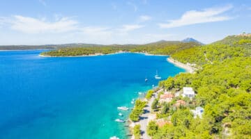 Island of Losinj, pine woods and beautiful Adriatic coastline. Kvarner bay, Croatia, Europe.
