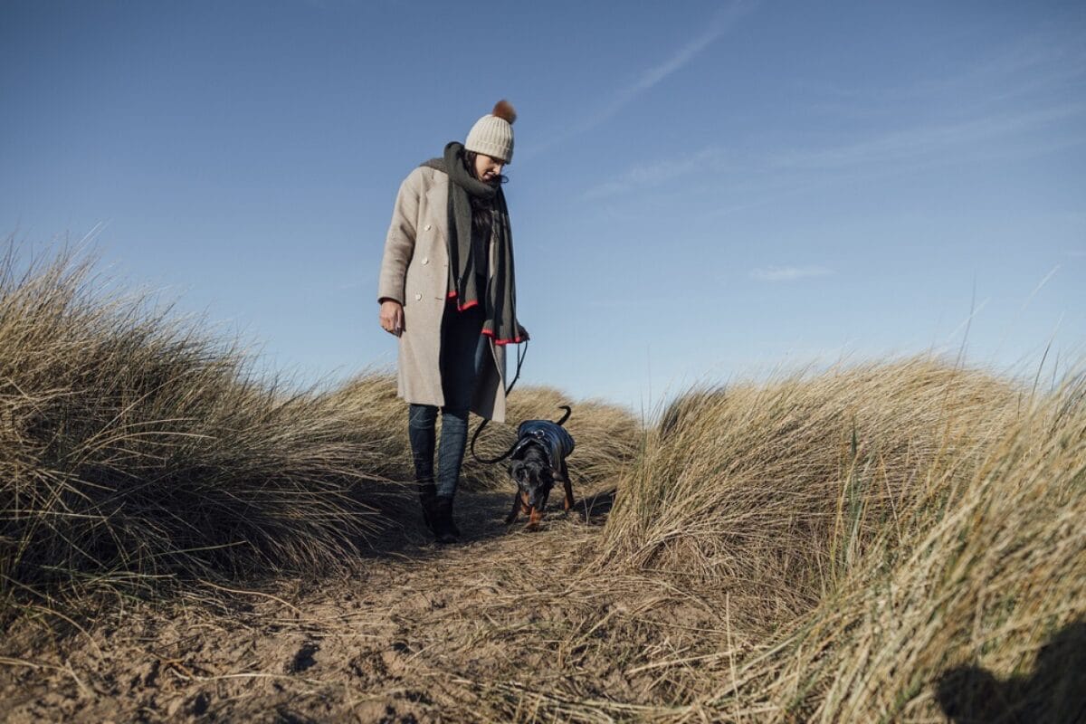 Silvester mit Hund an der Nordsee