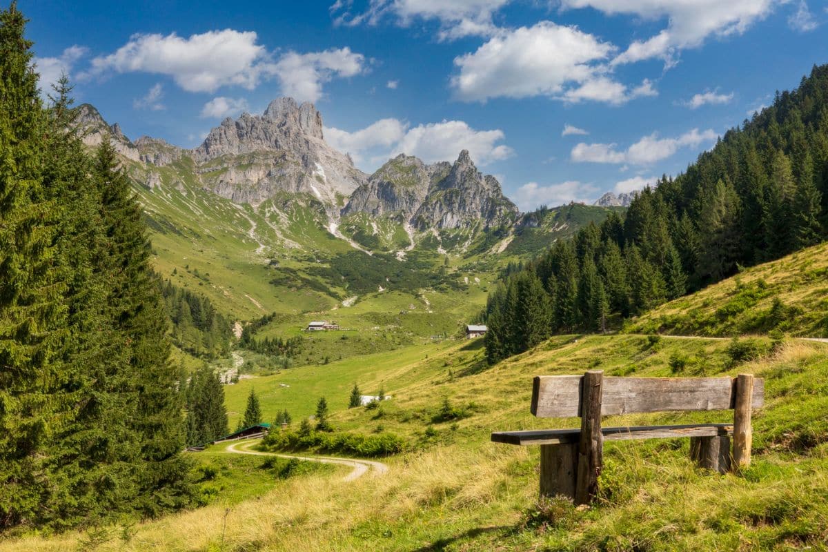 Blick auf die Alpen in Österreich