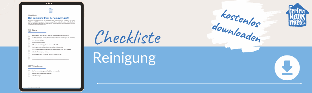 Ferienhausmiete.de Checkliste Reinigung