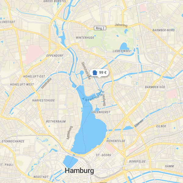 Landkarte Hamburg-Eimsbüttel