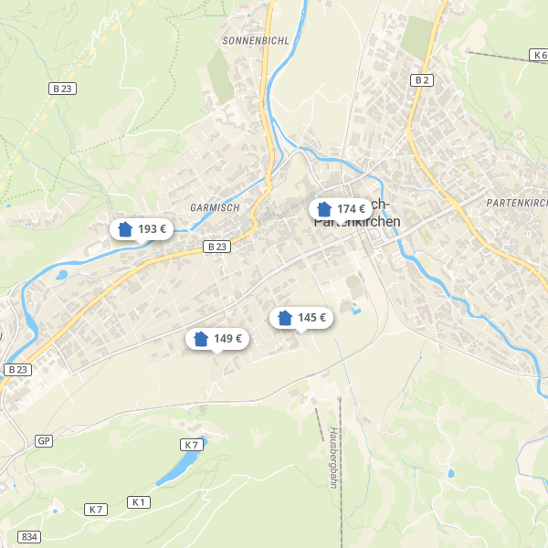 Mapa Garmisch-Partenkirchen
