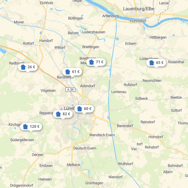Landkarte Lüneburg