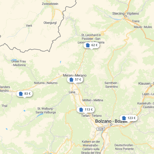 Landkarte Bozen & Umland