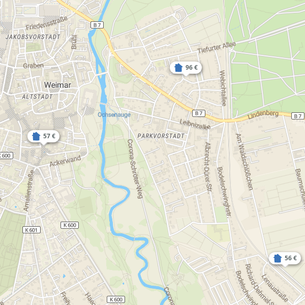 Landkarte Weimar