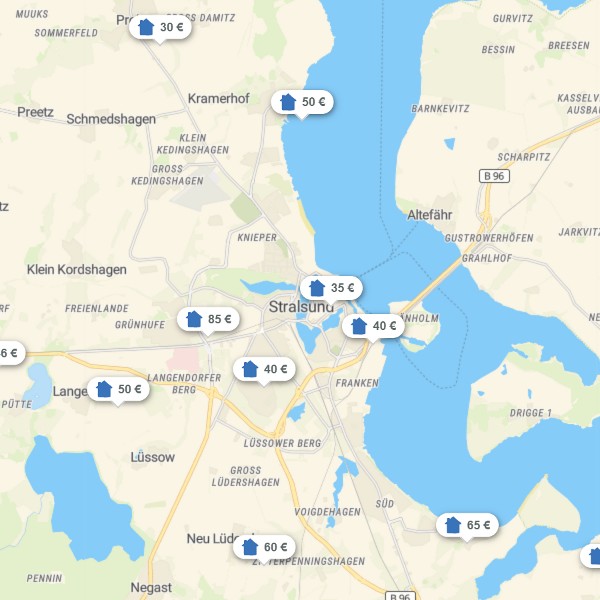 Landkarte Stralsund & Umland