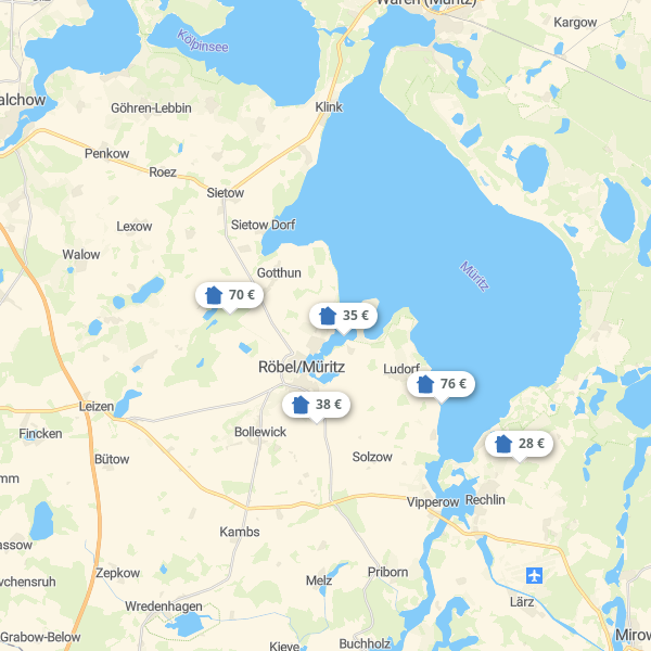Landkarte Röbel & Umland