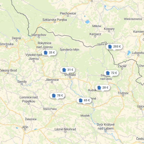 Landkarte Ostböhmen