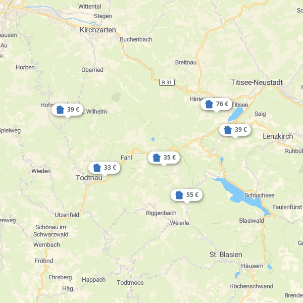 Landkarte Hochschwarzwald