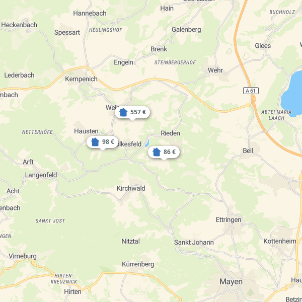 Landkarte Vordereifel