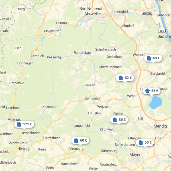 Landkarte Ahrtal