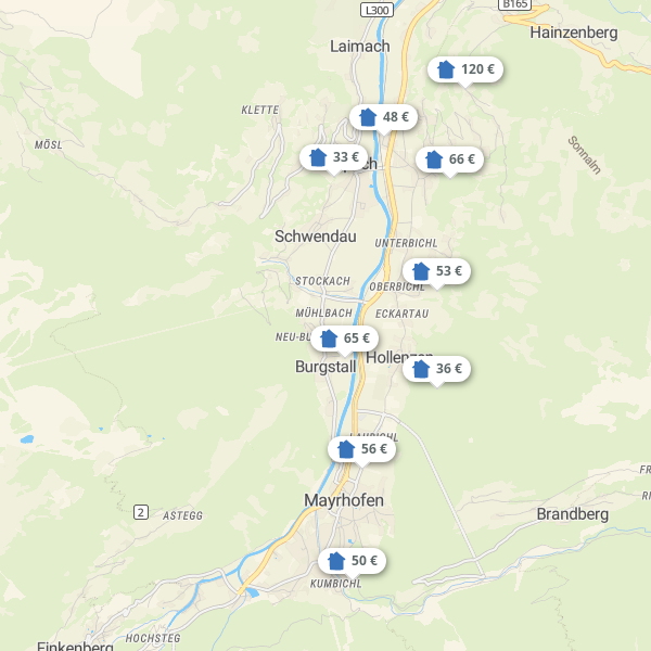 Landkarte Mayrhofen-Hippach