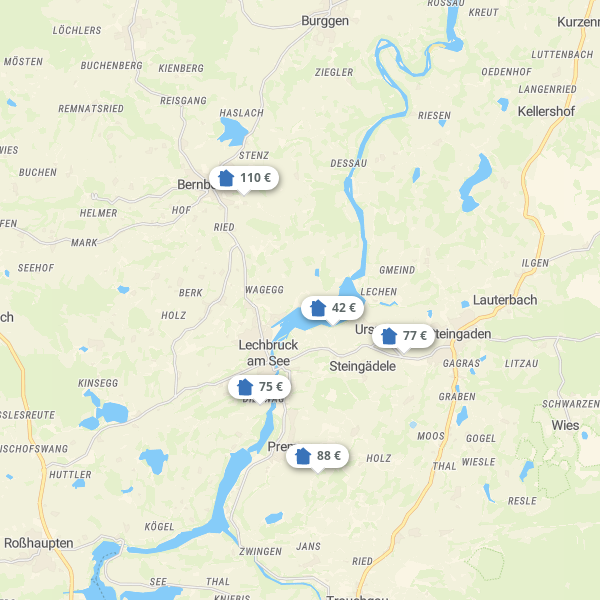 Landkarte Ostallgäu