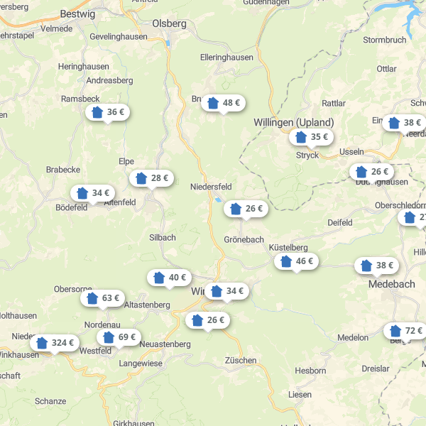 Landkarte Hochsauerland