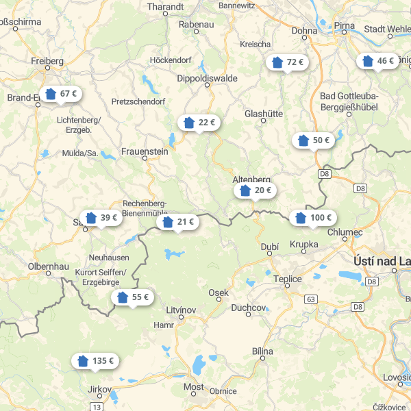 Landkarte Osterzgebirge