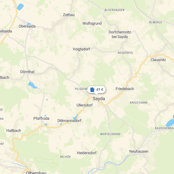 Landkarte Silbernes Erzgebirge