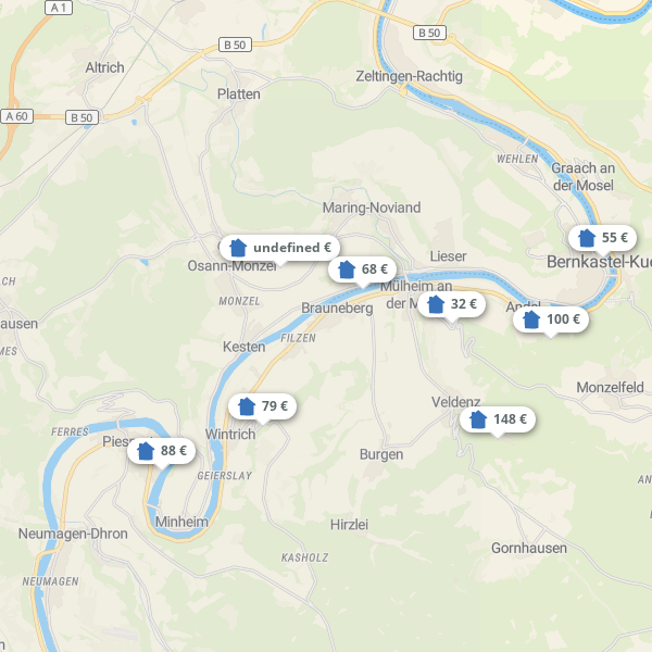 Landkarte Bernkastel-Kues & Umland