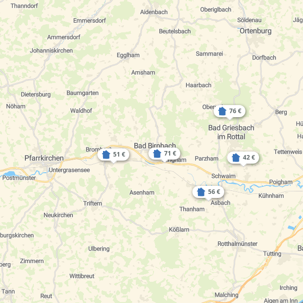 Landkarte Bäderdreieck