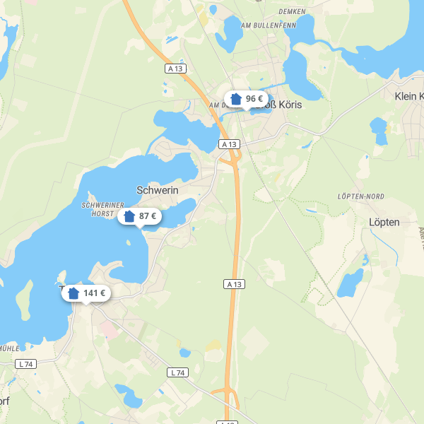 Landkarte Dahme-Seengebiet