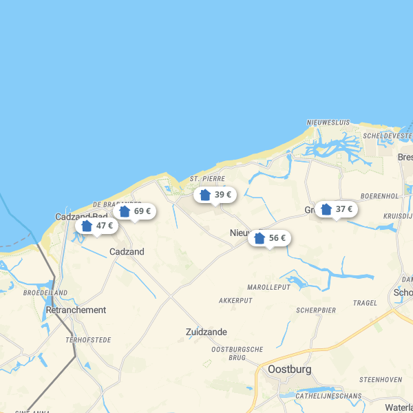 Landkarte Sluis & Umland