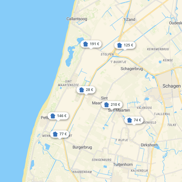 Landkarte Kop van Noord-Holland