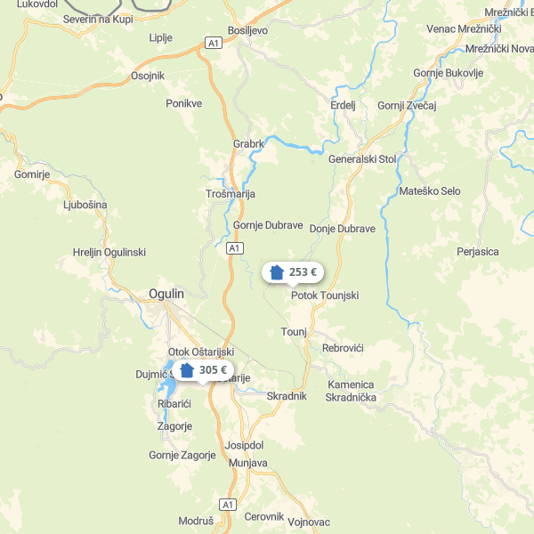 Map Mittelkroatien