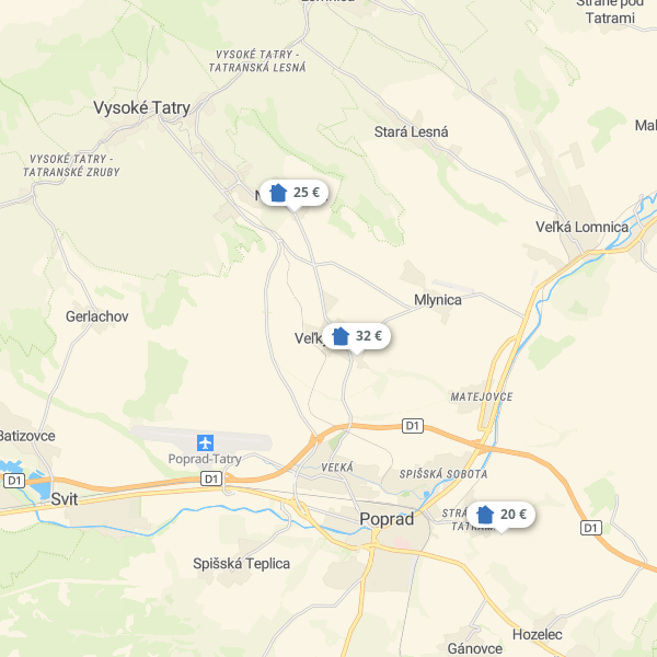 Landkarte Ostslowakei