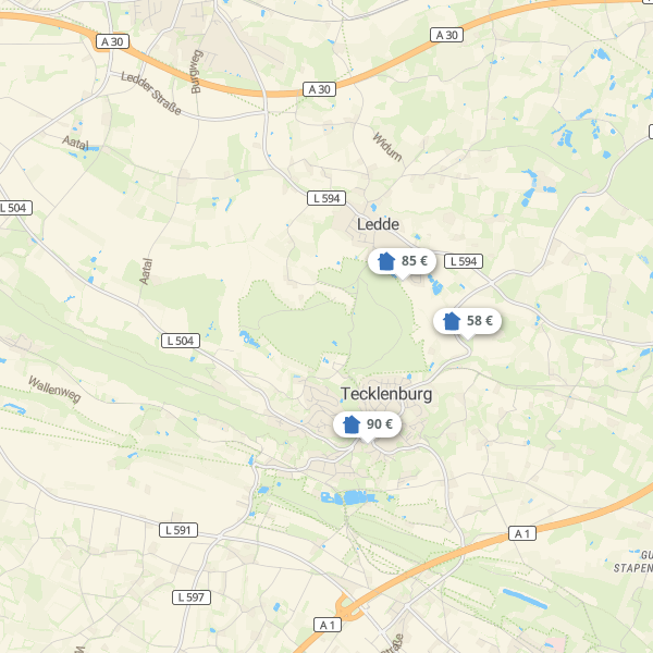 Landkarte Tecklenburger Land