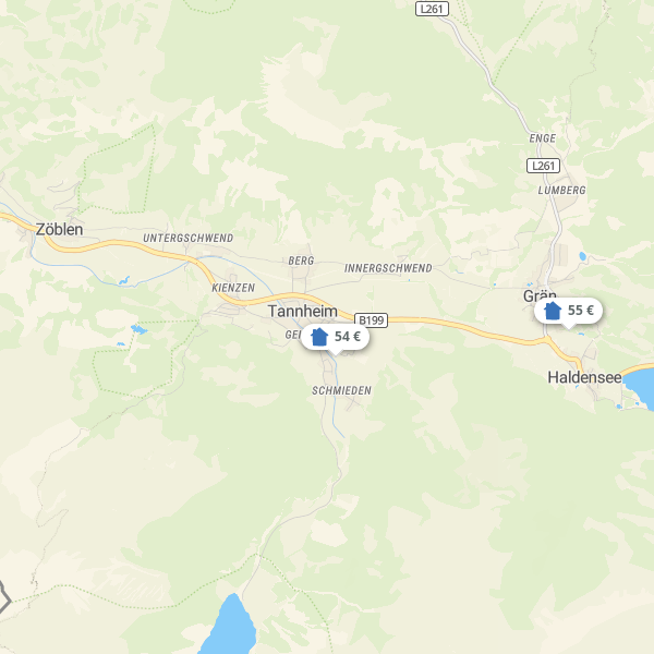 Landkarte Tannheimer Tal