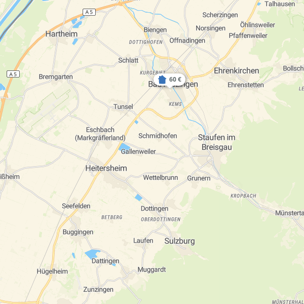 Landkarte Markgräflerland