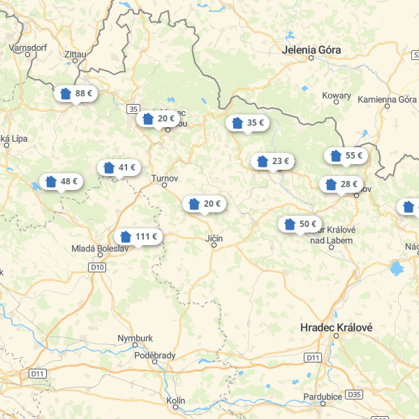 Landkarte Lipno-Stausee