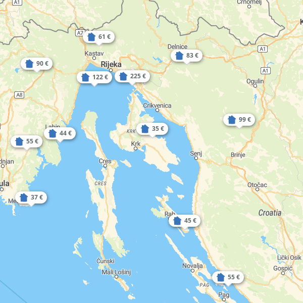 Kaart Kroatië
