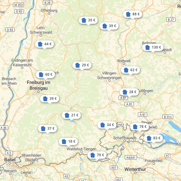 Kaart Baden-Württemberg