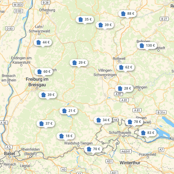 Landkarte Baden-Württemberg