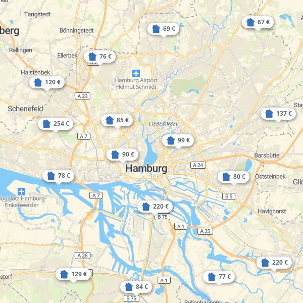 Landkarte Hamburg