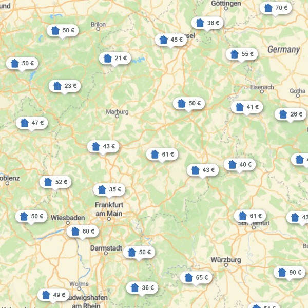 Landkarte Westerwald-Lahn-Taunus