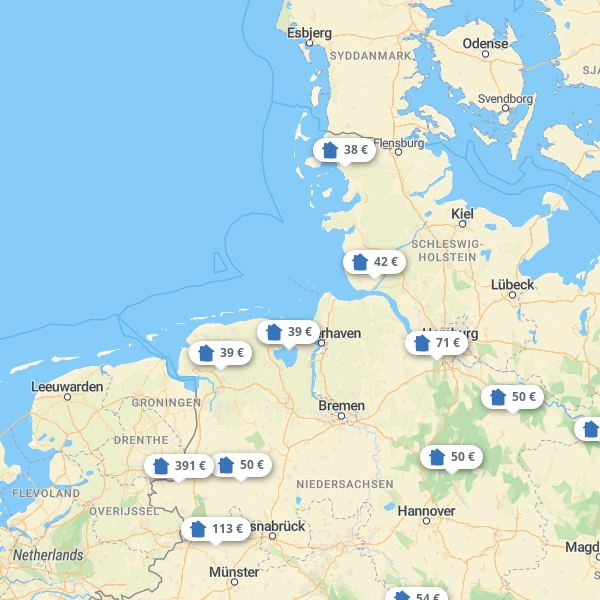 Landkarte Niedersachsen