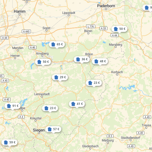Landkarte Nordrhein-Westfalen