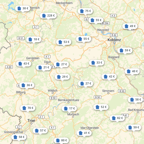 Kaart Rheinland-Pfalz