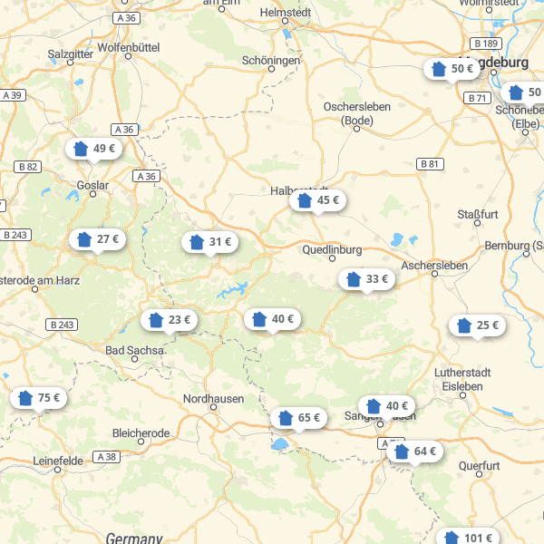 Kaart Saksen-Anhalt