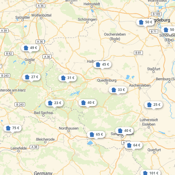 Landkarte Sachsen-Anhalt