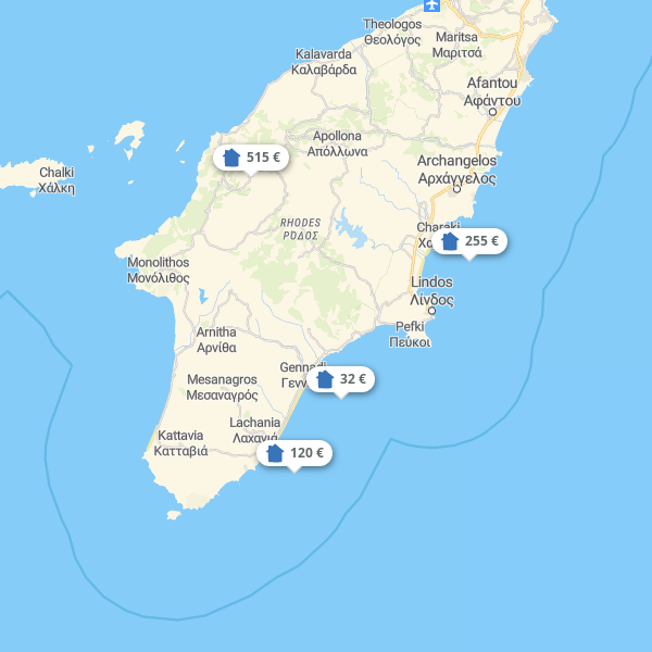 Landkarte Rhodos