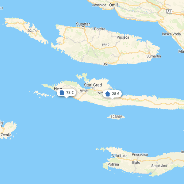 Landkarte Hvar