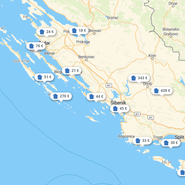 Carta geografica Dalmazia